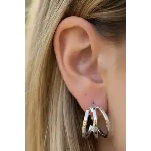 Gümüş Renk 15MM Halka Küpe (Çift)