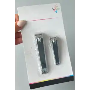 Gümüş Renk 2li Orta Boy Ve Büyük Boy Tırnak Makası Set