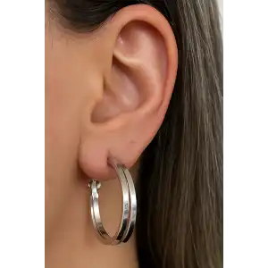 Gümüş Renk 20MM Halka Küpe (Çift)