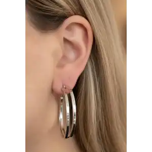 Gümüş Renk 35MM Halka Küpe (Çift)