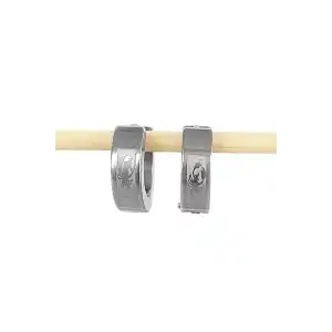 Gümüş Renk Akrep Desenli Unisex Halka Çelik  Küpe (Çift)