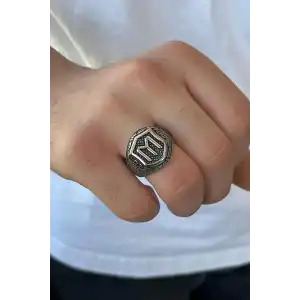Gümüş Renk Ayarlanabilir Çelik Erkek Yüzük