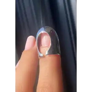Gümüş Renk Ayarlanabilir Tırnak Yüzüğü
