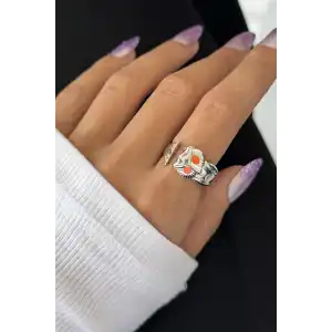 Gümüş Renk Baykuş Figürlü Metal Ayarlanabilir Yüzük