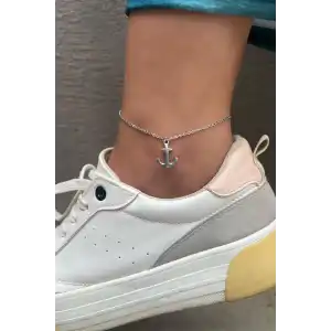 Gümüş Renk Çapa Figürlü Çelik Halhal