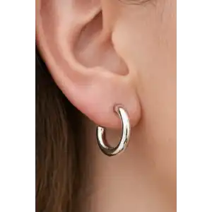 Gümüş Renk Çelik Halka Küpe (Çift)