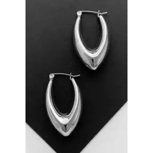 Gümüş Renk Çelik Halka Küpe (Çift)