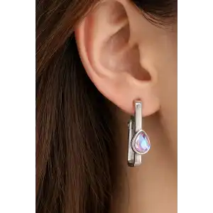 Gümüş Renk Çelik Halka Küpe (Çift)