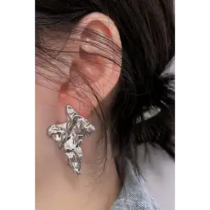 Gümüş Renk Çelik Küpe (Çift)