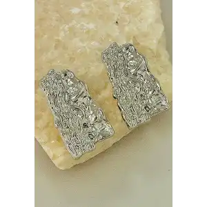 Gümüş Renk Çelik Küpe (Çift)