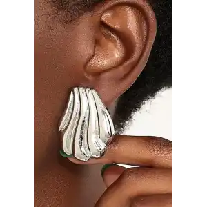 Gümüş Renk Çelik Küpe (Çift)