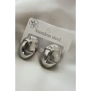 Gümüş Renk Çelik Küpe (Çift)