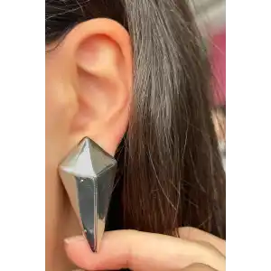 Gümüş Renk Çelik Küpe (Çift)