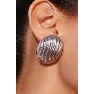 Gümüş Renk Çelik Küpe (Çift)