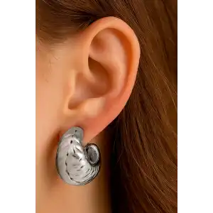 Gümüş Renk Çelik Küpe (Çift)