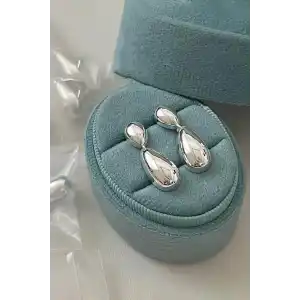 Gümüş Renk Çelik Küpe (Çift)