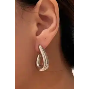 Gümüş Renk Çelik Küpe (Çift)