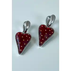 Gümüş Renk Çilek Figürlü Küpe (Çift)