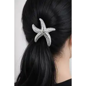 Gümüş Renk Deniz Yıldızı Figürlü Metal Lastik Toka