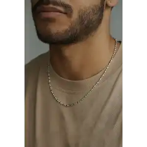 Gümüş Renk Erkek Çelik Kolye