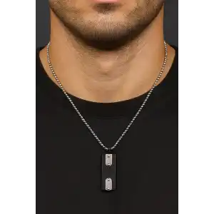 Gümüş Renk Erkek Zincir Çelik Kolye (60cm)