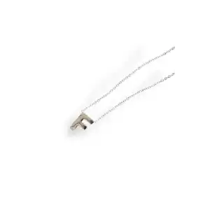 Gümüş Renk F Harf Çelik Kolye