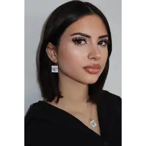 Gümüş Renk Göz Figürlü YSX Küpe Ve Kolye Set