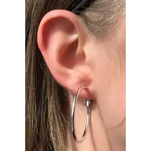 Gümüş Renk Halka Küpe