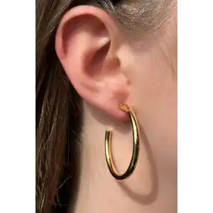 Gümüş Renk Halka Küpe