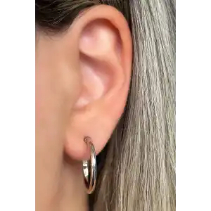 Gümüş Renk Halka Küpe 20MM (Çift)