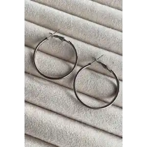 Gümüş Renk Halka Küpe 40MM (Çift)