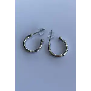 Gümüş Renk Halka Küpe (Çift)