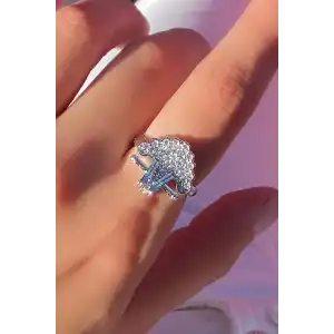 Gümüş Renk Hayat Ağacı Figürlü Metal Ayarlanabilir Yüzük