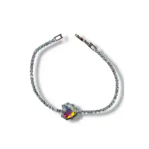 Gümüş Renk Kalp Detaylı Su Yolu Bileklik