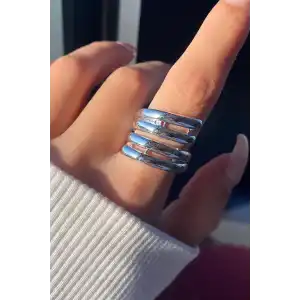 Gümüş Renk Metal Ayarlanabilir Yüzük