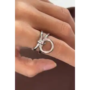 Gümüş Renk Metal Ayarlanabilir Yüzük