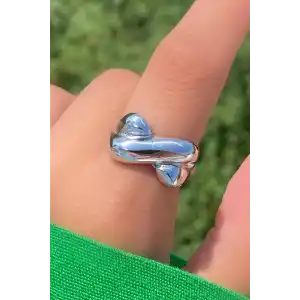 Gümüş Renk Metal Ayarlanabilir Yüzük