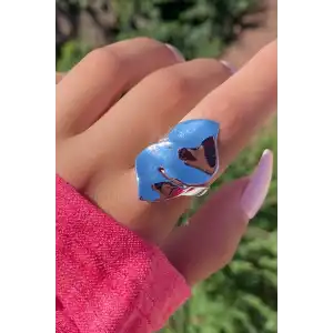 Gümüş Renk Metal Ayarlanabilir Yüzük