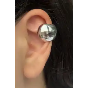 Gümüş Renk Metal Ear Cuff (Tek)