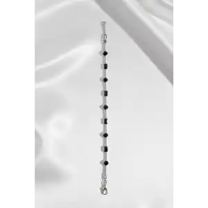 Gümüş Renk Siyah Taş Detaylı Xuping VİP Bileklik