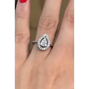 Gümüş Renk Taş Detaylı Ayarlanabilir Yüzük