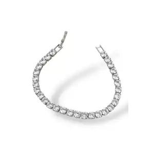 Gümüş Renk Taş Detaylı Su Yolu Bileklik