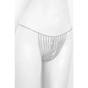 Gümüş Renk Taş Detaylı Tanga