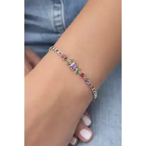 Gümüş Renk Taş Detaylı Xuping VİP Bileklik