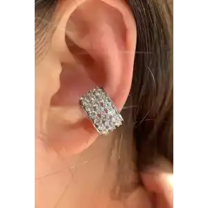 Gümüş Renk Taş Detaylı YSX Kulak Aksesuarı