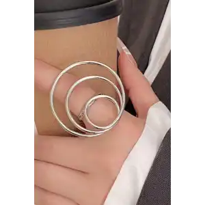 Gümüş Renk Tasarım Yüzük