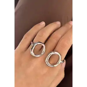 Gümüş Renk Üç Parmak Ayarlanabilir Yüzük