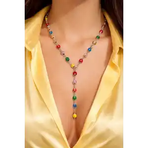 Gümüş Renk Uğur Böceği Figürlü Çelik Y Kolye