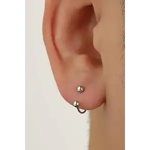 Gümüş Renk Unisex Halka Küpe (Çift)