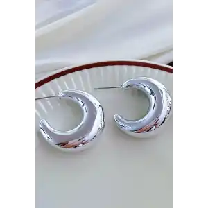 Gümüş Renk VİP YSX Halka Küpe (Çift)